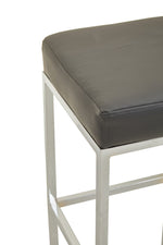 Baina Dark Grey And Chrome Finish Bar Stool - Bargainia.com - 5018705498294