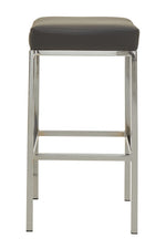 Baina Dark Grey And Chrome Finish Bar Stool - Bargainia.com - 5018705498294