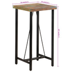 Bar Table 55x55x107 cm Solid Wood Reclaimed and Iron - Bargainia.com - 