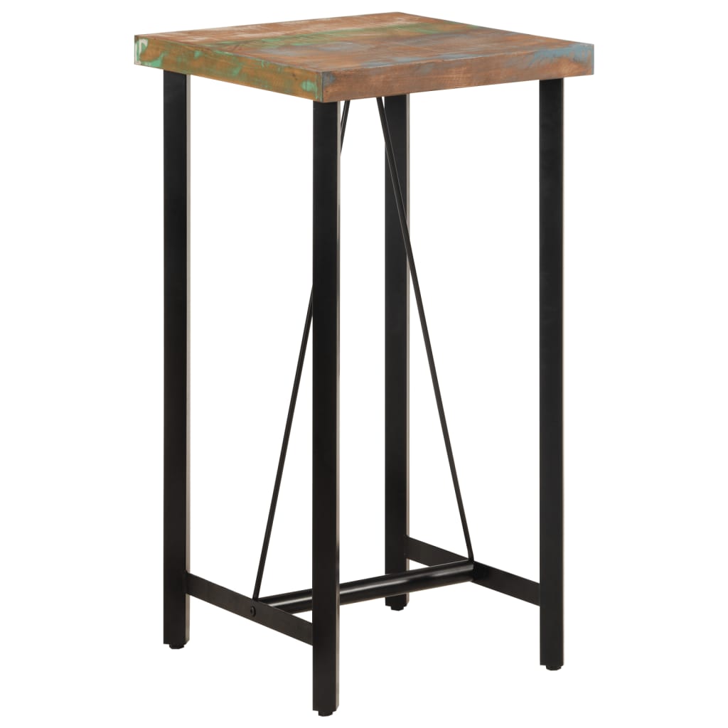 Bar Table 55x55x107 cm Solid Wood Reclaimed and Iron - Bargainia.com - 