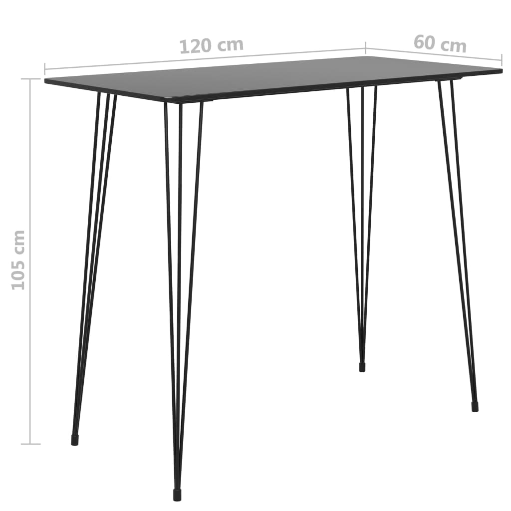 Bar Table Black 120x60x105 cm - Bargainia.com - 