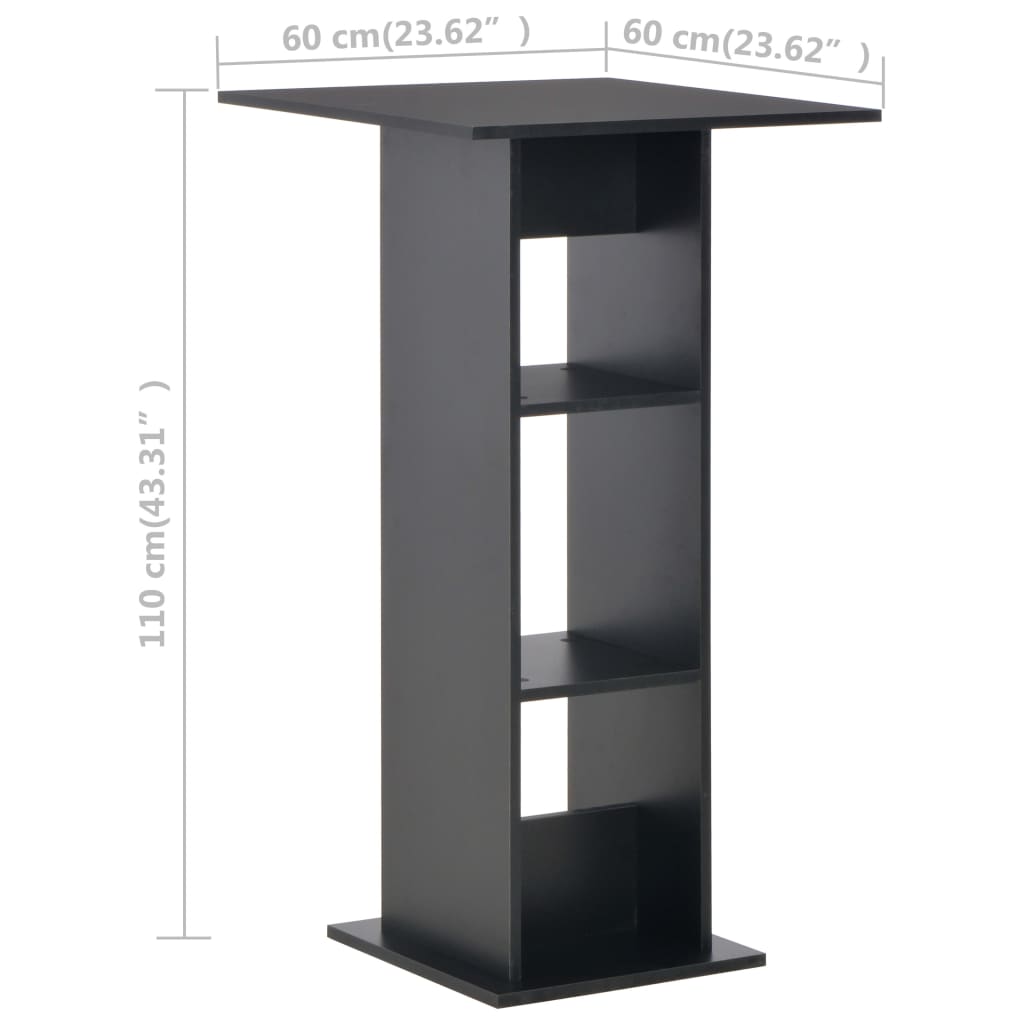 Bar Table Black 60x60x110 cm - Bargainia.com - 