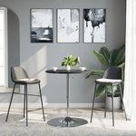 Bar Table Black 60x60x90 cm Engineered Wood and Chromed Steel - Bargainia.com - 