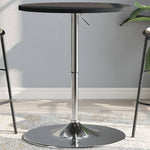 Bar Table Black 60x60x90 cm Engineered Wood and Chromed Steel - Bargainia.com - 