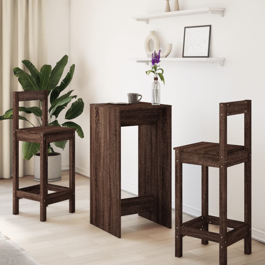 Bar Table Brown Oak 51x50x103.5 cm Engineered Wood - Bargainia.com - 