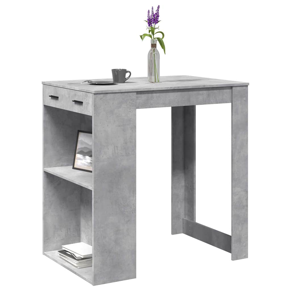 Bar Table Concrete Grey 102x70x103.5 cm Engineered Wood - Bargainia.com - 