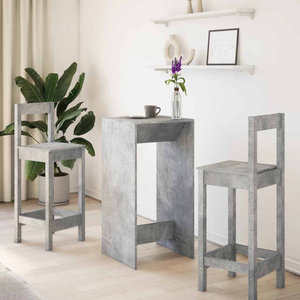 Bar Table Concrete Grey 51x50x103.5 cm Engineered Wood - Bargainia.com - 