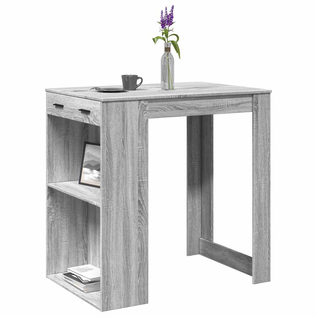 Bar Table Grey Sonoma 102x70x103.5 cm Engineered Wood - Bargainia.com - 