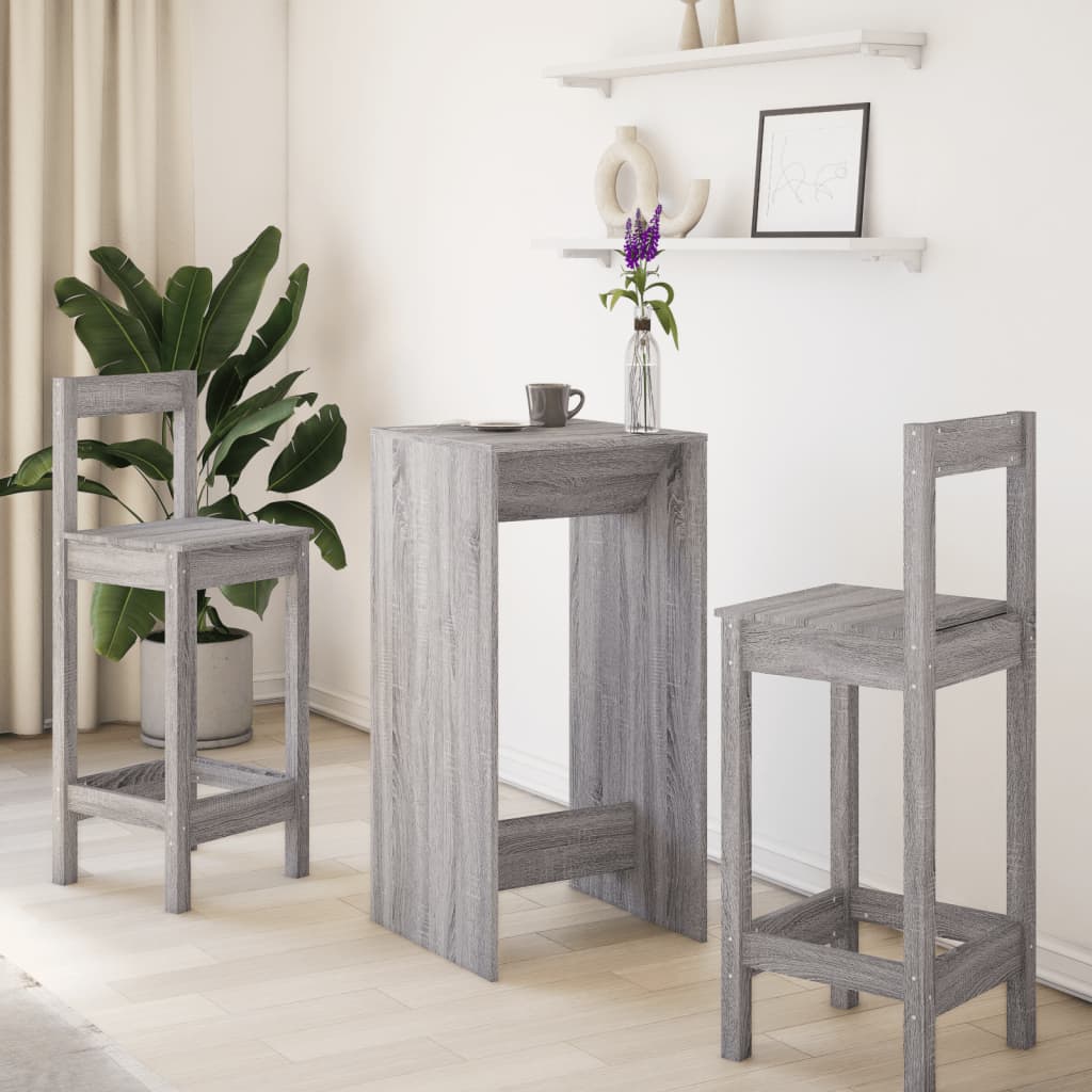 Bar Table Grey Sonoma 51x50x103.5 cm Engineered Wood - Bargainia.com - 