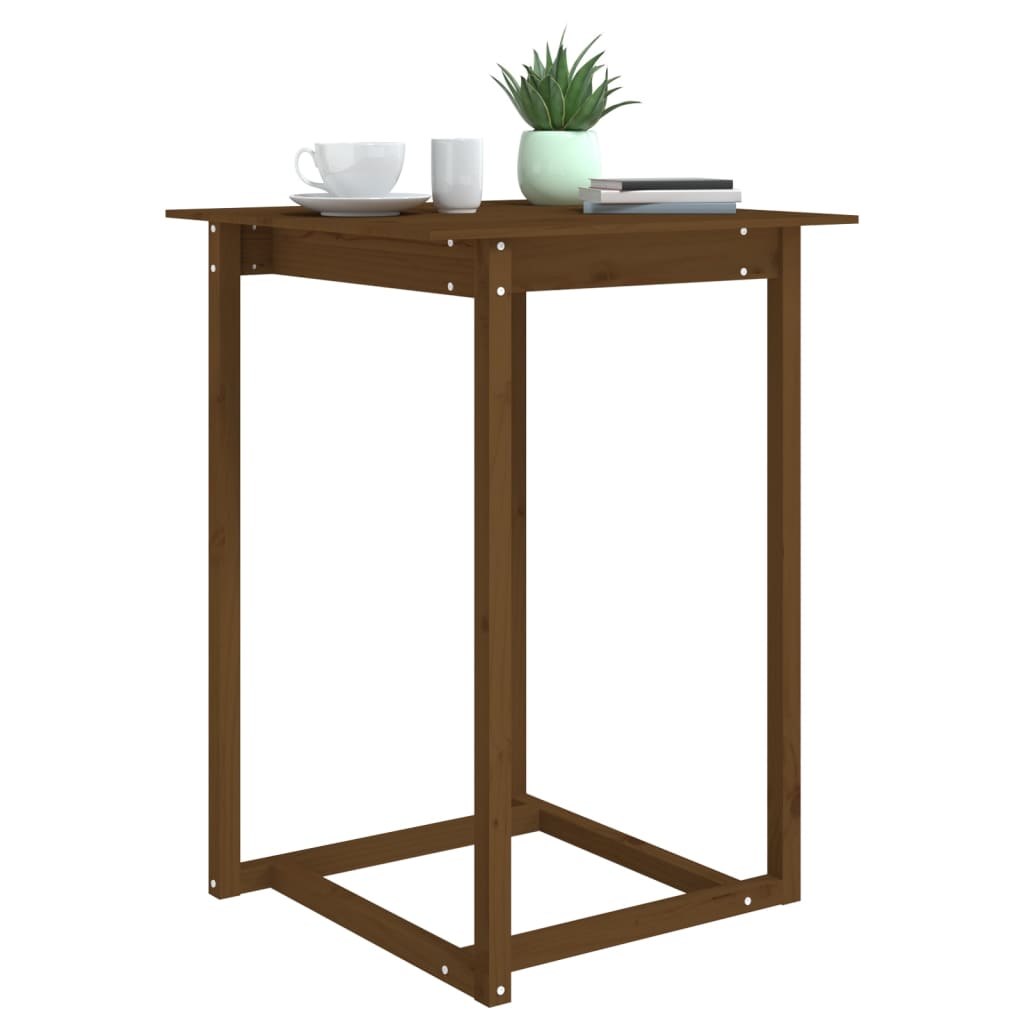 Bar Table Honey Brown 80x80x110 cm Solid Wood Pine - Bargainia.com - 
