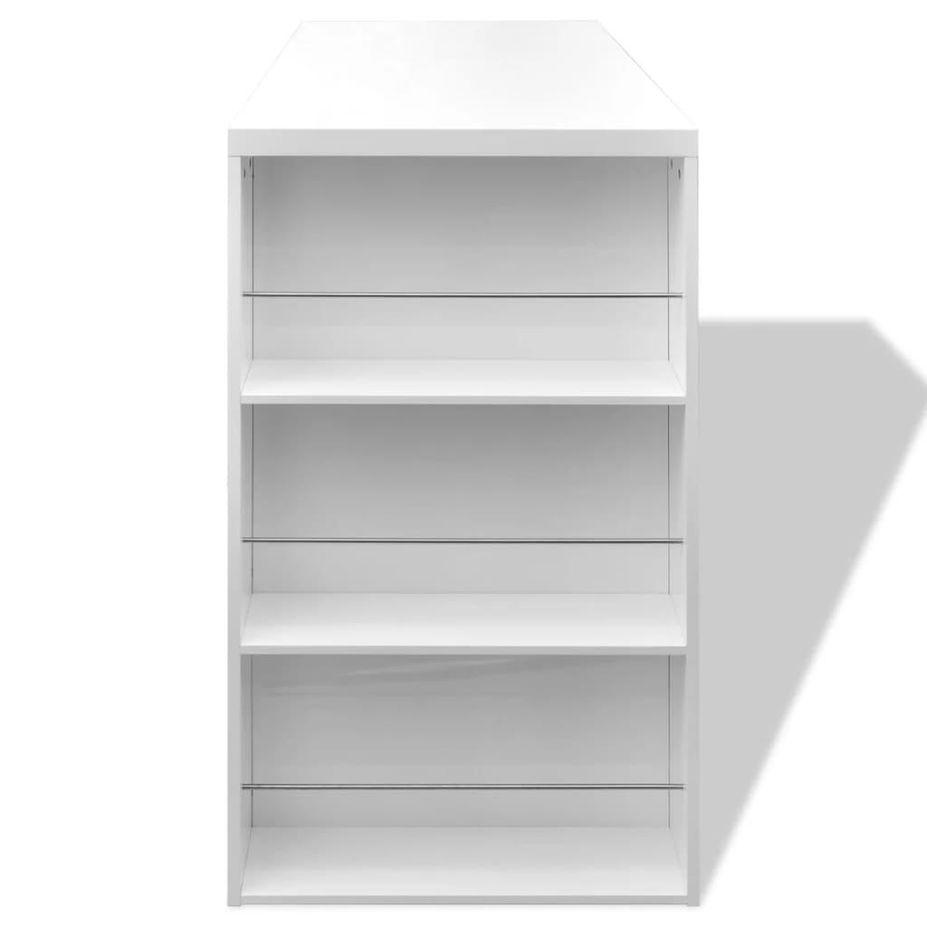 Bar Table MDF with Wine Rack High Gloss White - Bargainia.com - 
