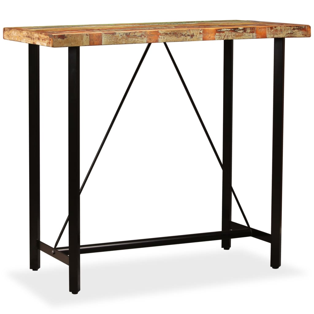 Bar Table Solid Reclaimed Wood 120x60x107 cm - Bargainia.com - 
