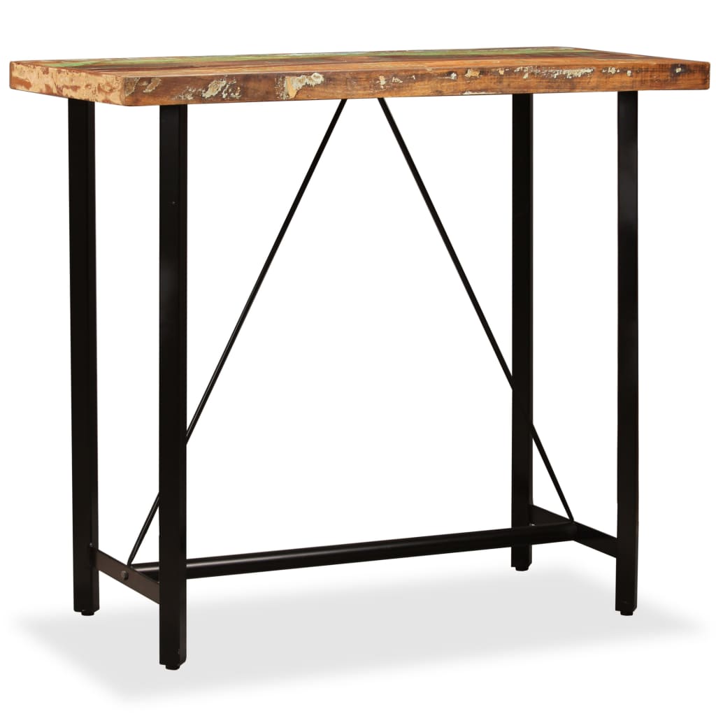 Bar Table Solid Reclaimed Wood 120x60x107 cm - Bargainia.com - 