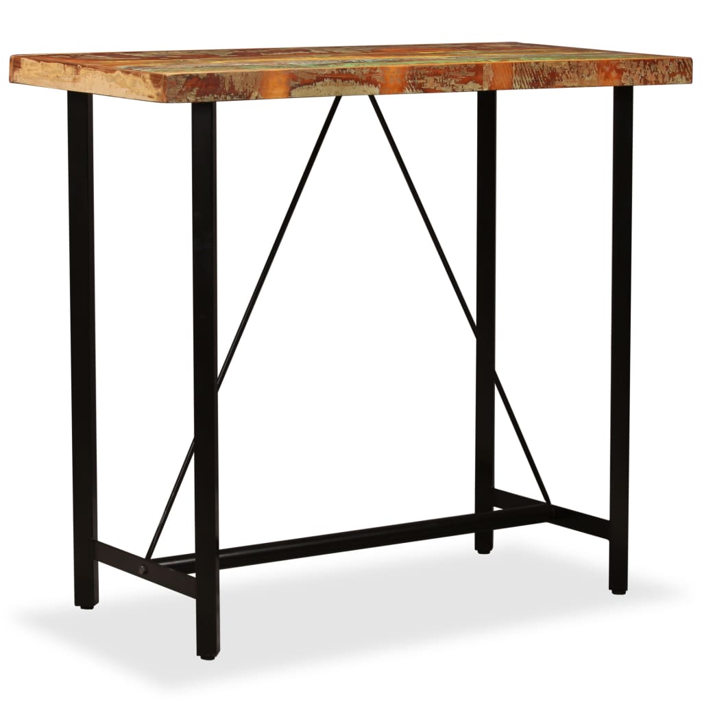 Bar Table Solid Reclaimed Wood 120x60x107 cm - Bargainia.com - 