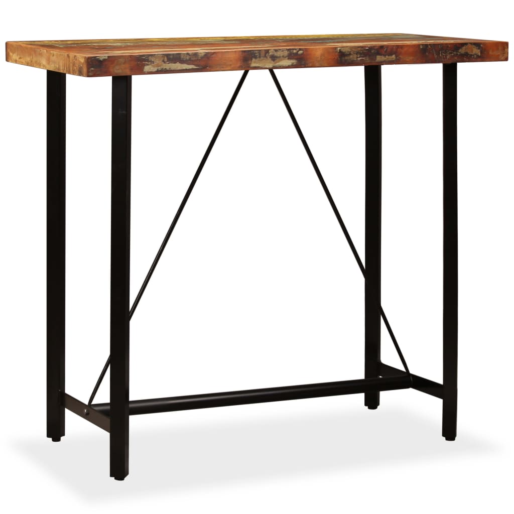 Bar Table Solid Reclaimed Wood 120x60x107 cm - Bargainia.com - 