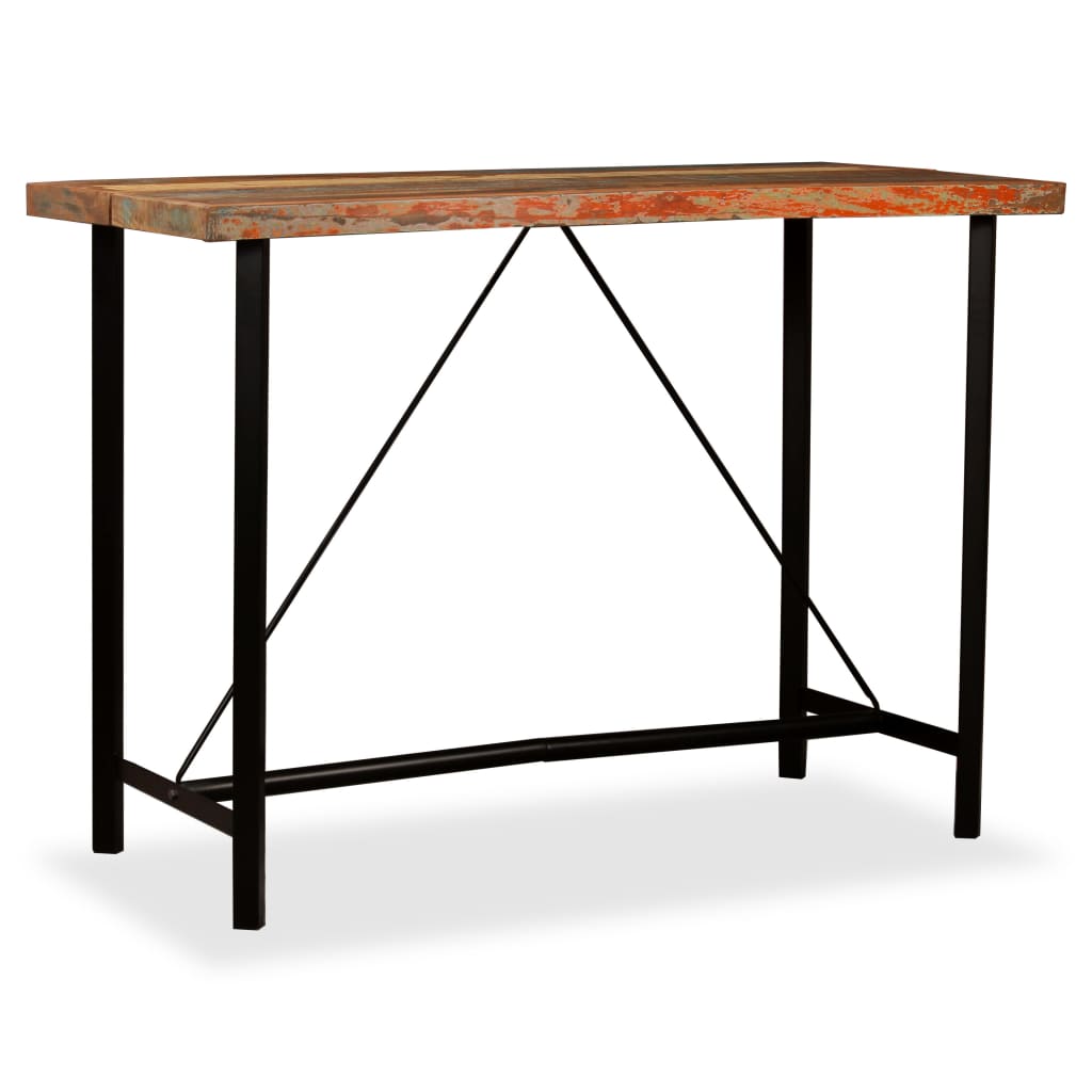 Bar Table Solid Reclaimed Wood 150x70x107 cm - Bargainia.com - 