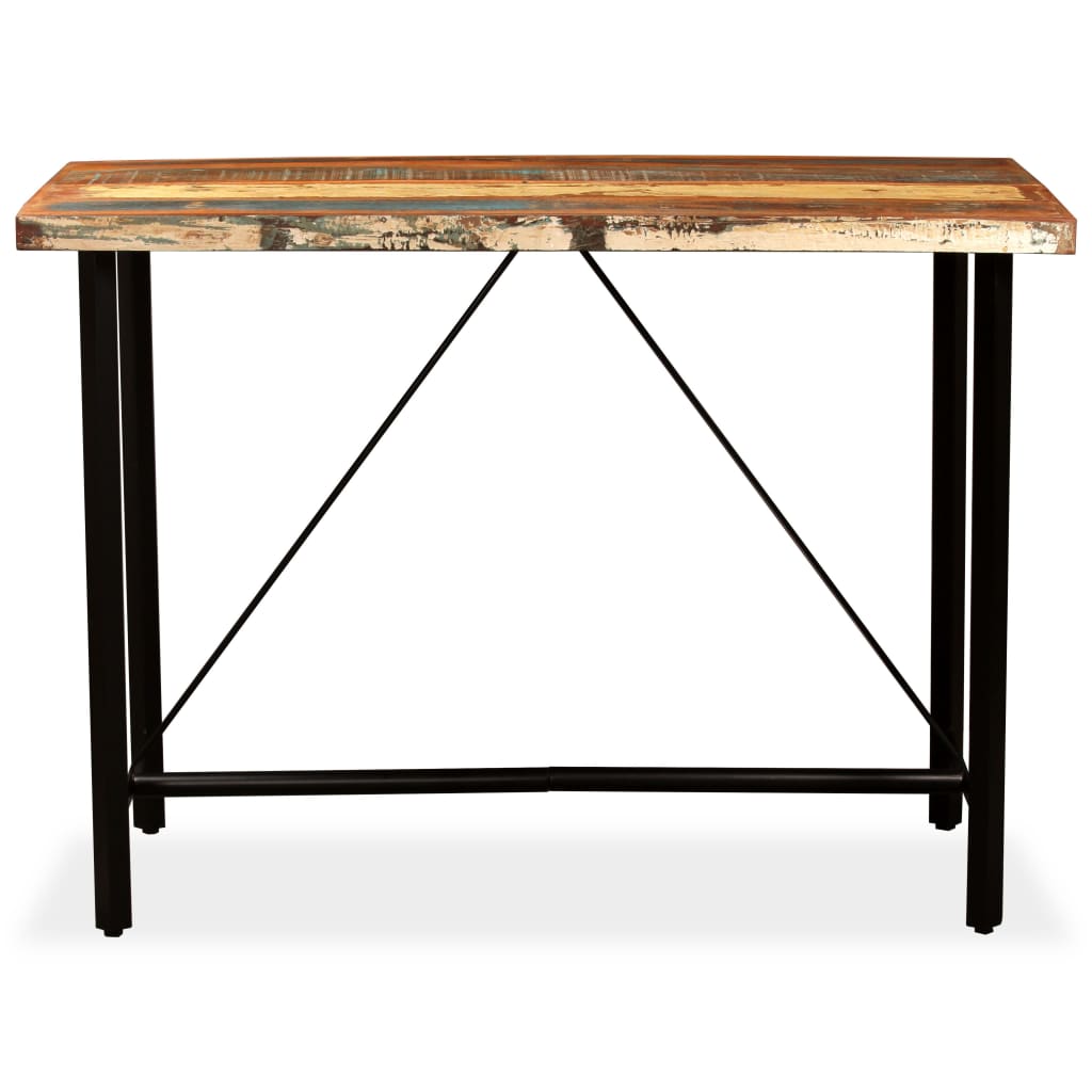 Bar Table Solid Reclaimed Wood 150x70x107 cm - Bargainia.com - 