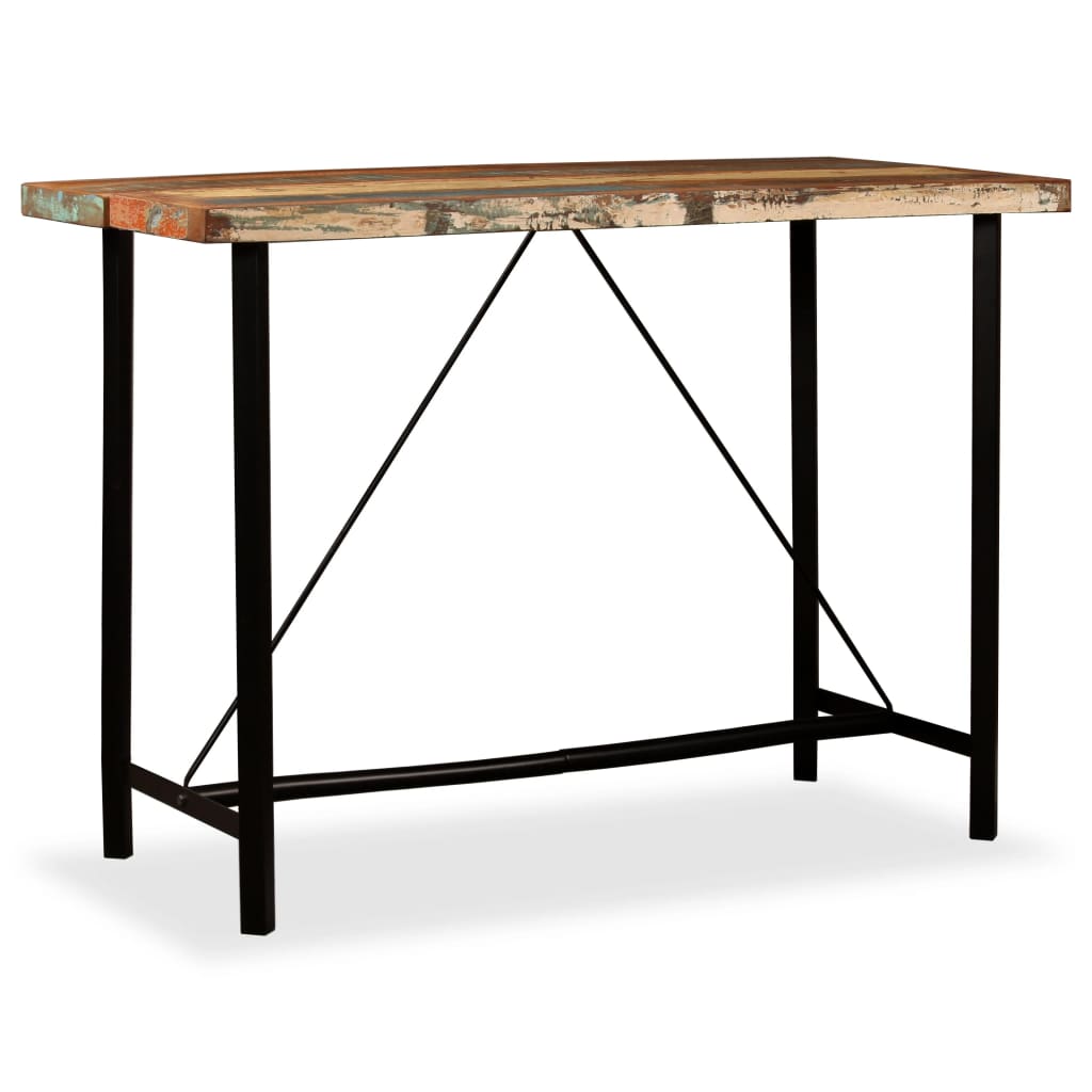 Bar Table Solid Reclaimed Wood 150x70x107 cm - Bargainia.com - 