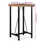Bar Table Solid Reclaimed Wood 60x60x107 cm - Bargainia.com - 