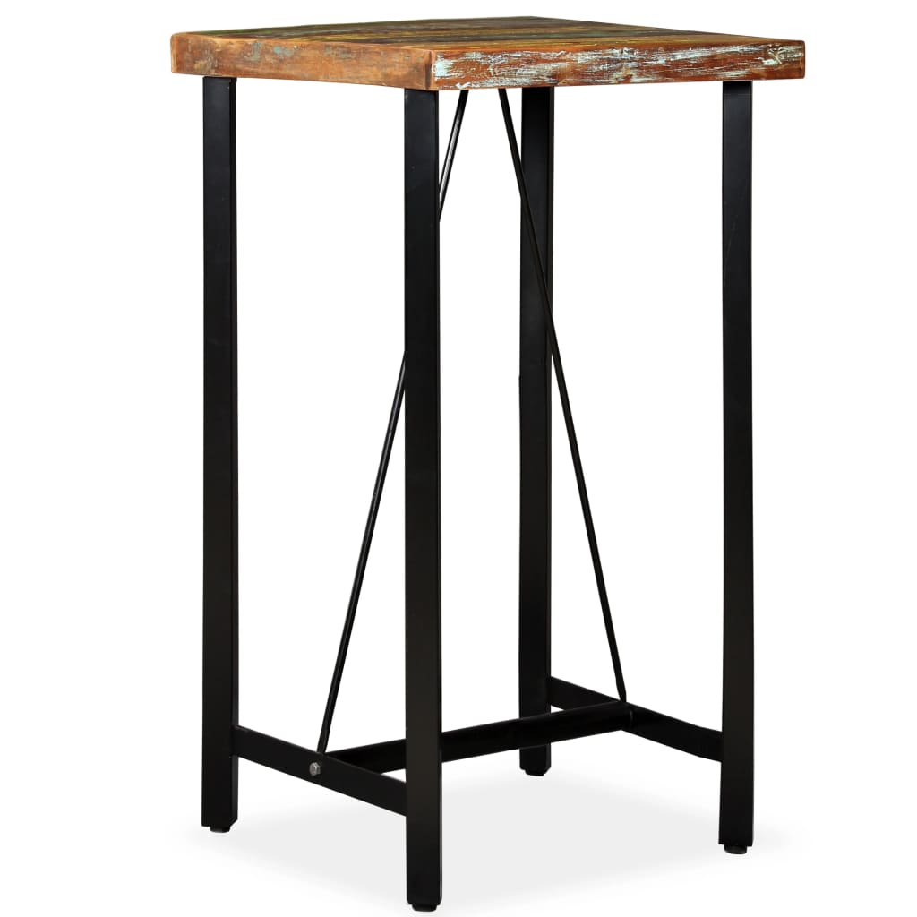 Bar Table Solid Reclaimed Wood 60x60x107 cm - Bargainia.com - 