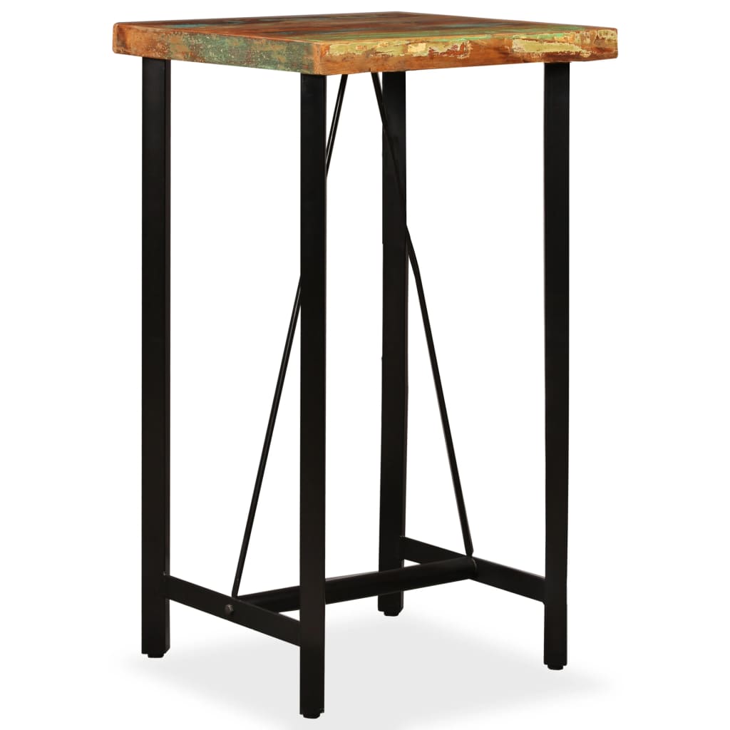 Bar Table Solid Reclaimed Wood 60x60x107 cm - Bargainia.com - 
