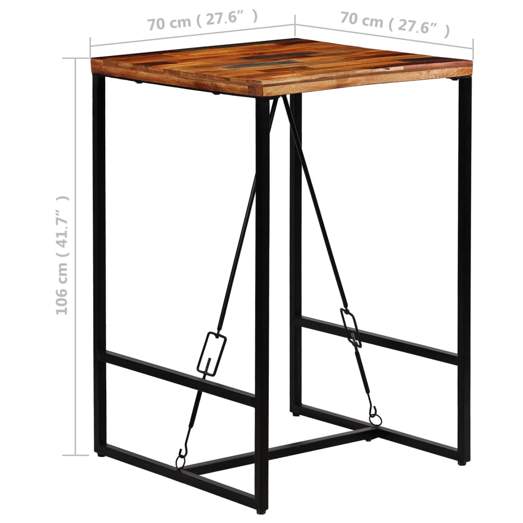 Bar Table Solid Reclaimed Wood 70x70x106 cm - Bargainia.com - 