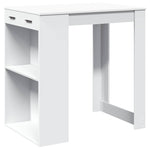 Bar Table White 102x70x103.5 cm Engineered Wood - Bargainia.com - 
