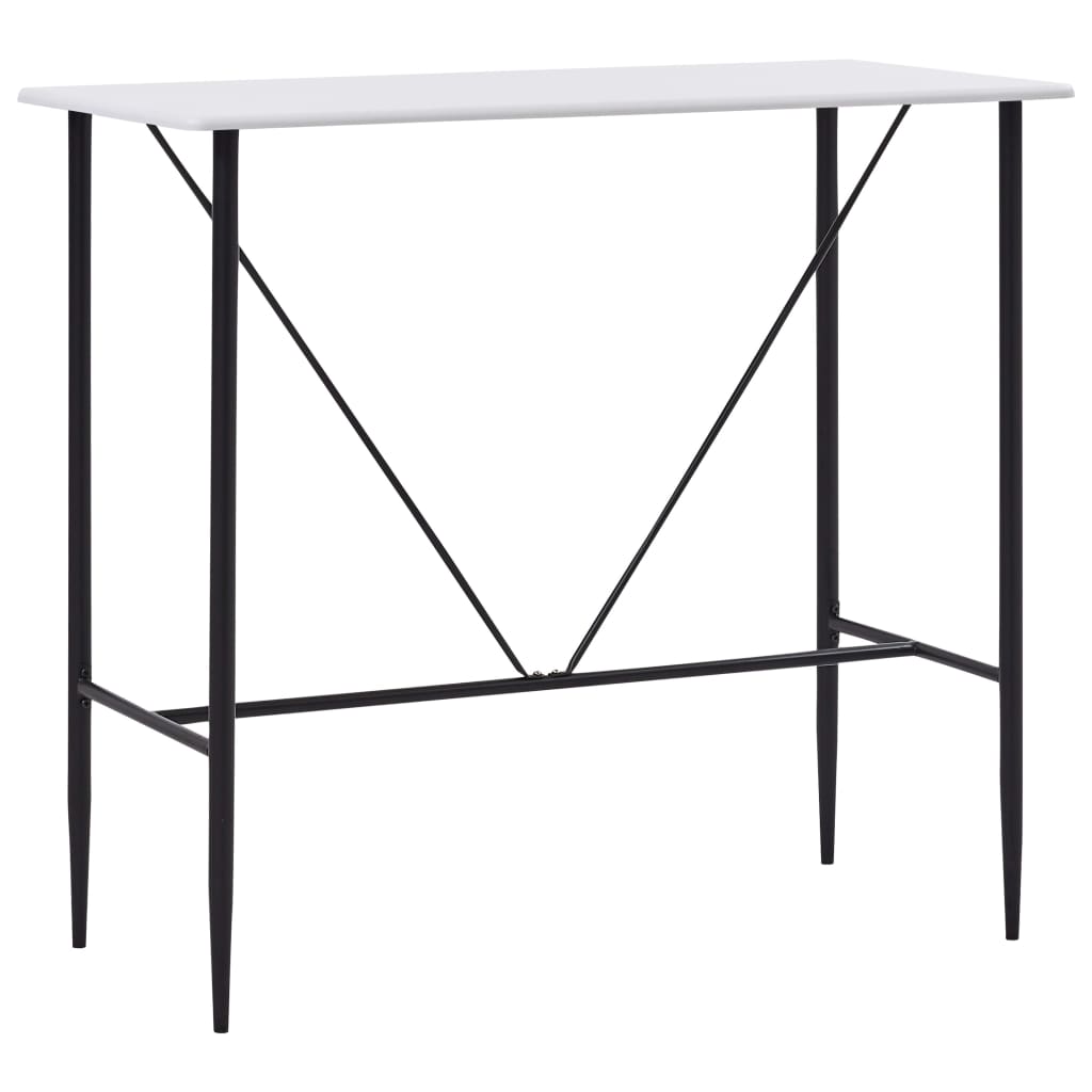 Bar Table White 120x60x110 cm MDF - Bargainia.com - 
