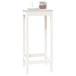 Bar Table White 50x50x110 cm Solid Wood Pine - Bargainia.com - 