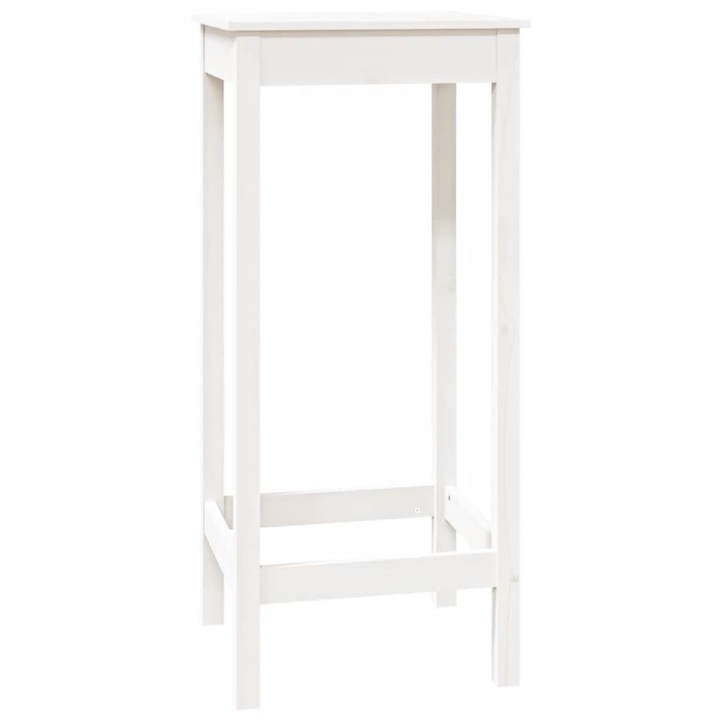 Bar Table White 50x50x110 cm Solid Wood Pine - Bargainia.com - 