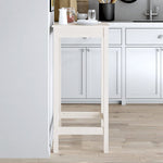 Bar Table White 50x50x110 cm Solid Wood Pine - Bargainia.com - 