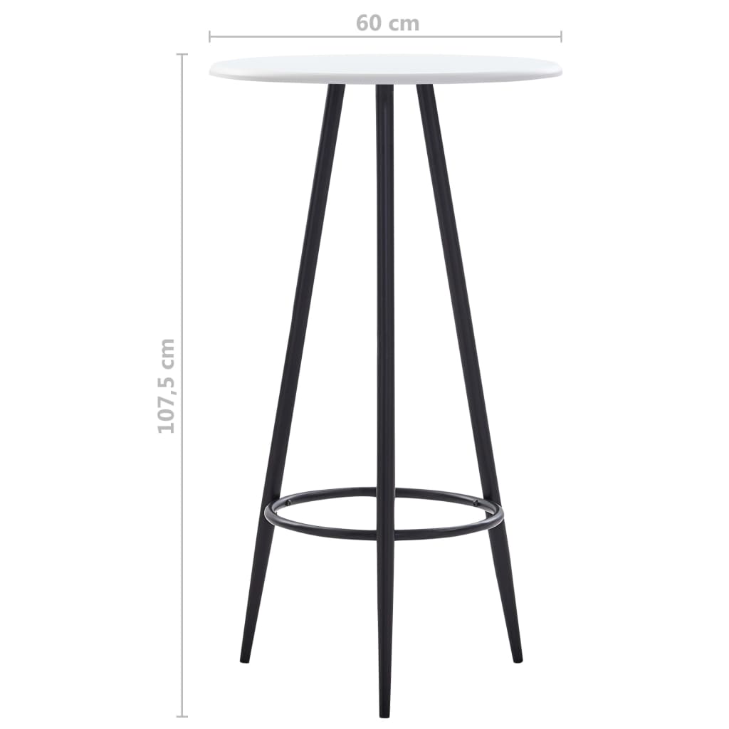 Bar Table White 60x107.5 cm MDF - Bargainia.com - 