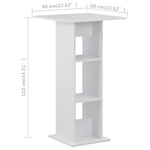 Bar Table White 60x60x110 cm - Bargainia.com - 