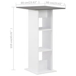 Bar Table White and Anthracite Grey 60x60x110 cm - Bargainia.com - 