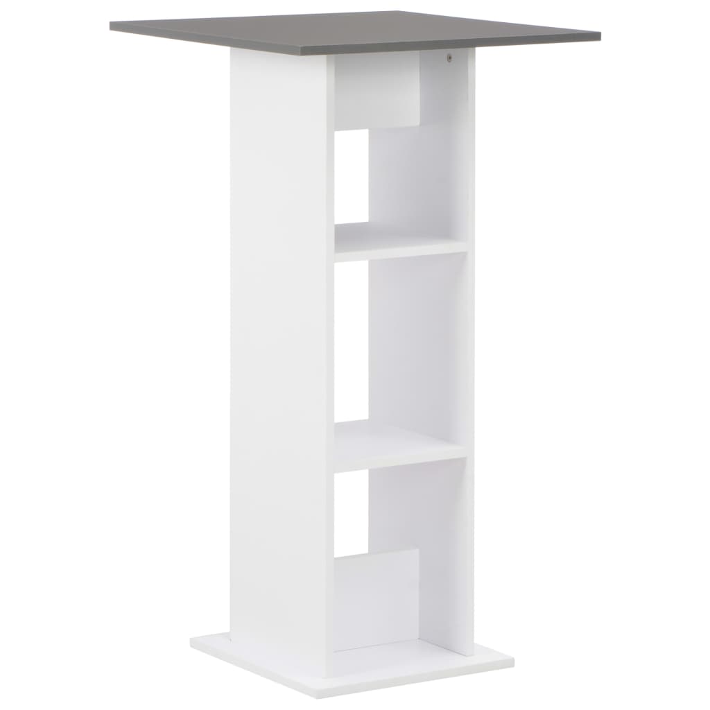 Bar Table White and Anthracite Grey 60x60x110 cm - Bargainia.com - 