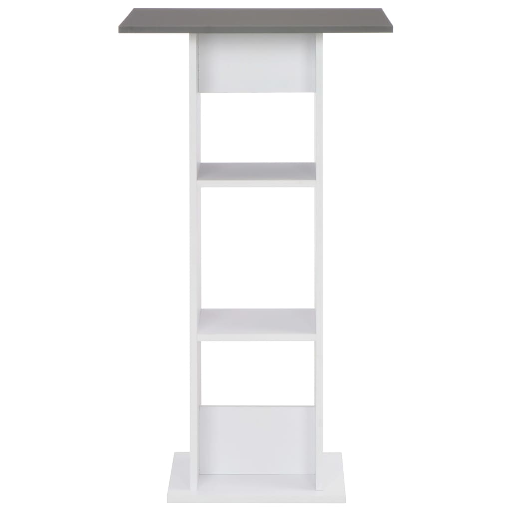 Bar Table White and Anthracite Grey 60x60x110 cm - Bargainia.com - 