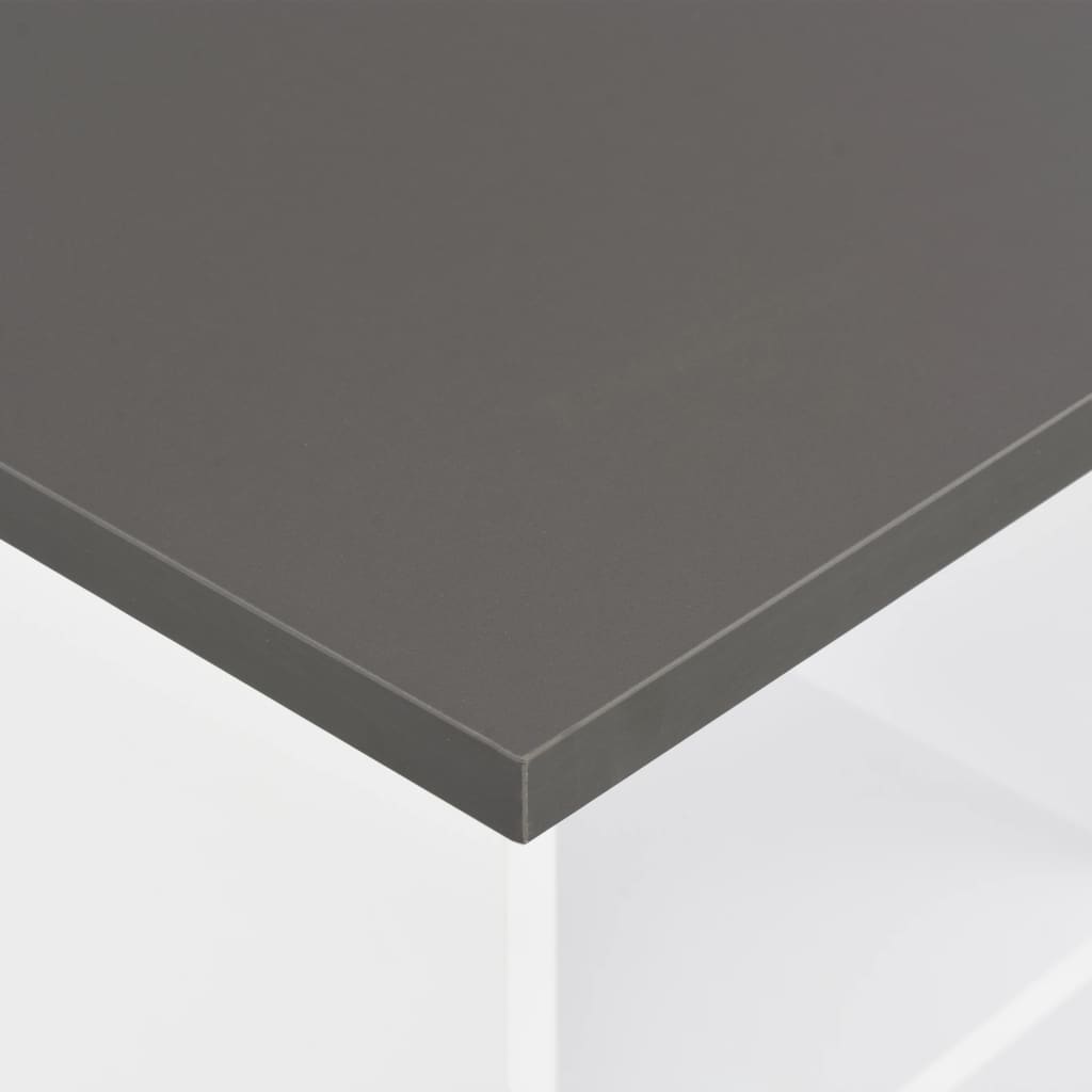 Bar Table White and Anthracite Grey 60x60x110 cm - Bargainia.com - 