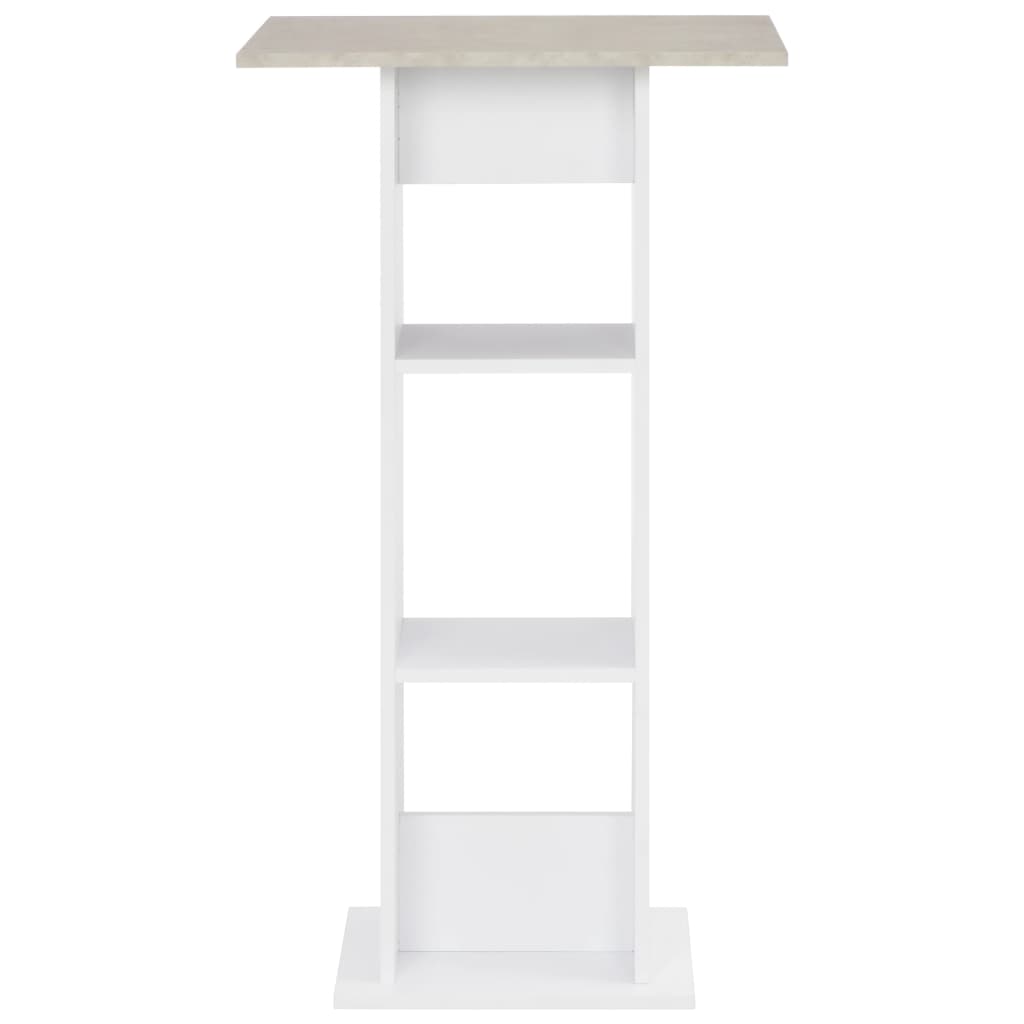 Bar Table White and Concrete 60x60x110 cm - Bargainia.com - 