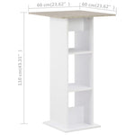 Bar Table White and Concrete 60x60x110 cm - Bargainia.com - 