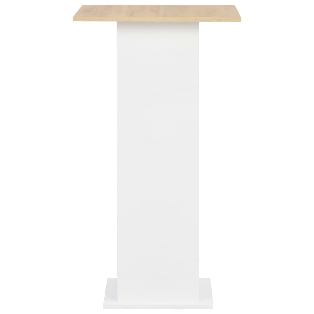 Bar Table White and Sonoma Oak 60x60x110 cm - Bargainia.com - 