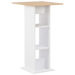 Bar Table White and Sonoma Oak 60x60x110 cm - Bargainia.com - 
