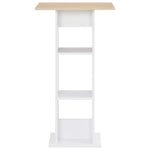 Bar Table White and Sonoma Oak 60x60x110 cm - Bargainia.com - 