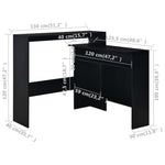Bar Table with 2 Table Tops Black 130x40x120 cm - Bargainia.com - 