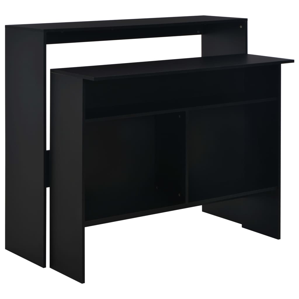Bar Table with 2 Table Tops Black 130x40x120 cm - Bargainia.com - 