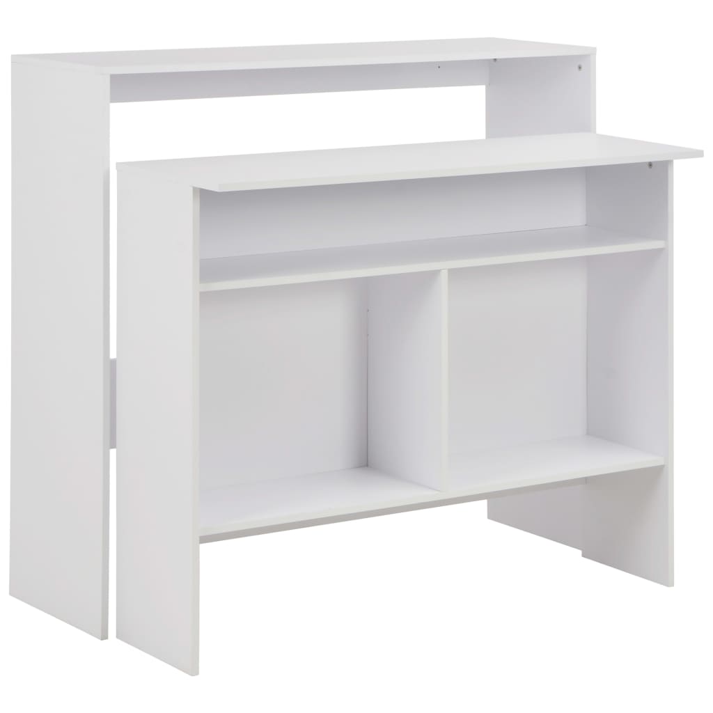 Bar Table with 2 Table Tops White 130x40x120 cm - Bargainia.com - 