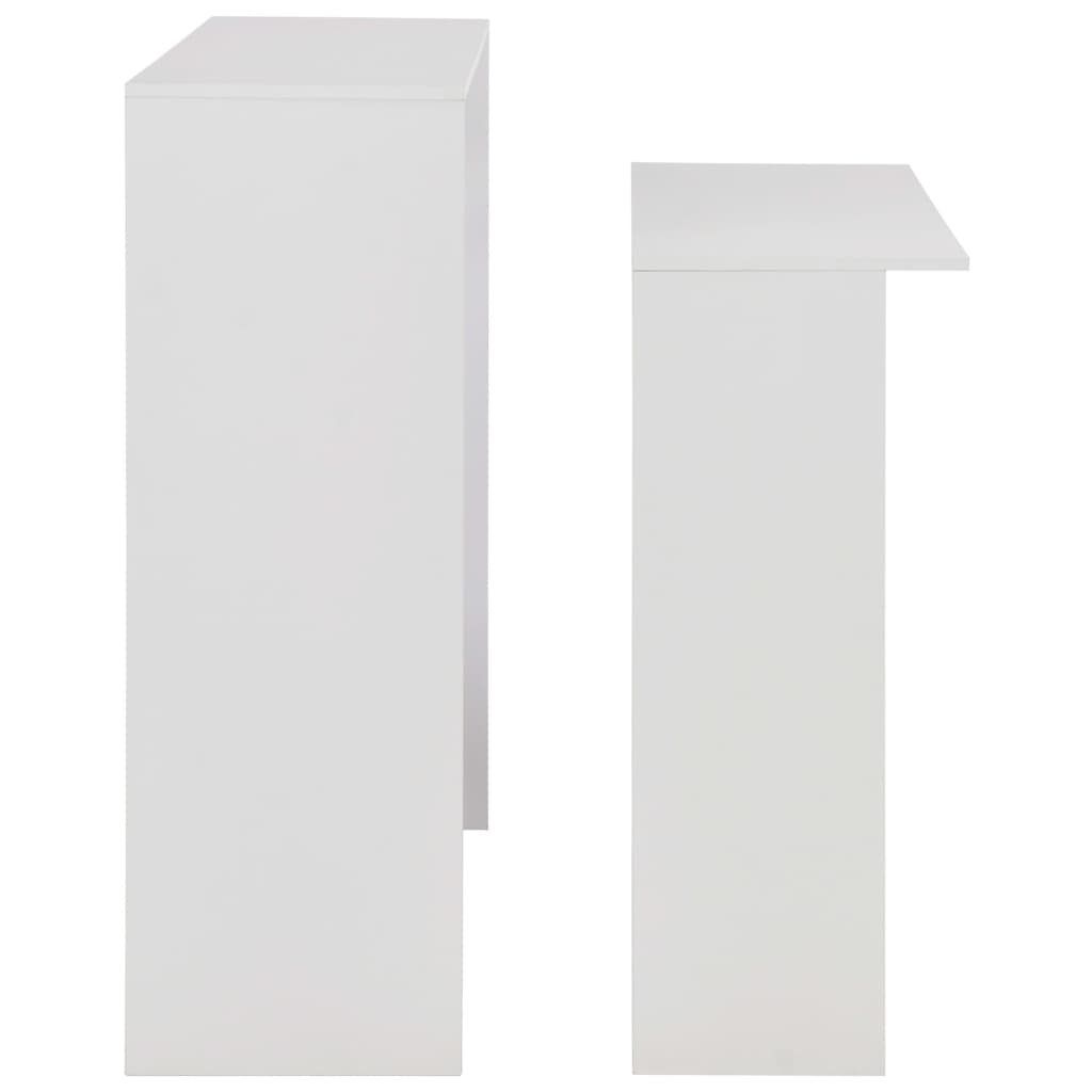 Bar Table with 2 Table Tops White 130x40x120 cm - Bargainia.com - 