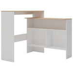Bar Table with 2 Table Tops White and Oak 130x40x120 cm - Bargainia.com - 