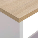 Bar Table with 2 Table Tops White and Oak 130x40x120 cm - Bargainia.com - 