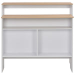 Bar Table with 2 Table Tops White and Oak 130x40x120 cm - Bargainia.com - 