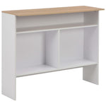 Bar Table with 2 Table Tops White and Oak 130x40x120 cm - Bargainia.com - 